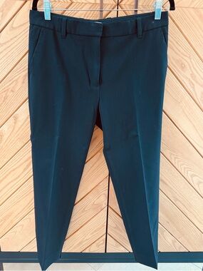 3.1 Phillip Lim Cropped Black Tailored Pants Slit Hem Stretch Wool Blend, size 8